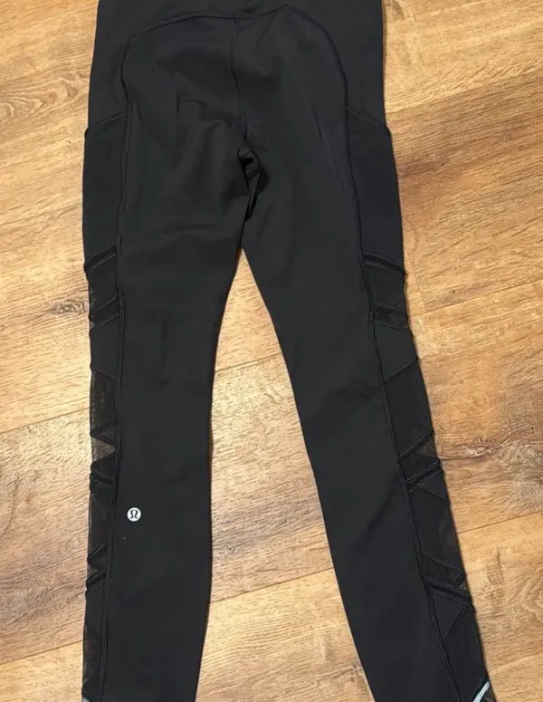 Lululemon Black Mesh Leggings - Image 2
