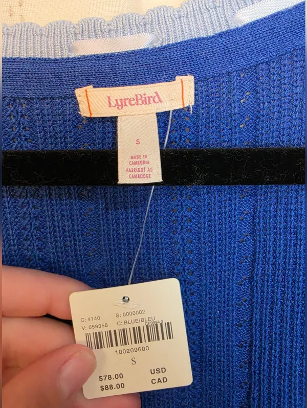 Anthropologie LyreBird Pointelle Short-Sleeve Cardigan Sweater - Image 3