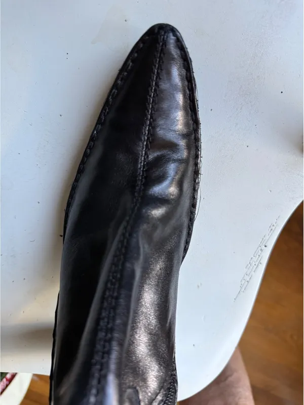 Nine West Black Leather Mid-Calf Boots with Block Heel - Image 7