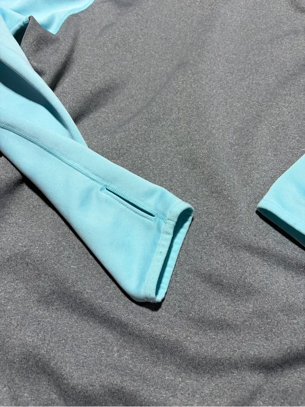 Nike Light Blue and Gray Zip-Up Hoodie therma-fit medium - Image 8