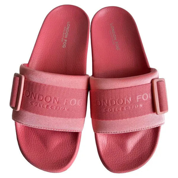 LONDON FOG COLLECTION Coral Pink Skyden Platform Slip On Slide Sandals, US7 - Image 2