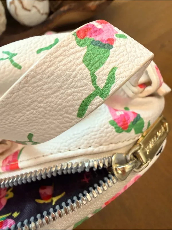 Betsey Johnson Floral Mini Backpack White Pink Roses Bow Purse - Image 9