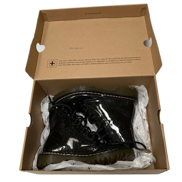 Dr. Martens Luana Womens 5 Black‎ Coated Glitter High Top Ankle Lace Up Boots ￼ - Image 5
