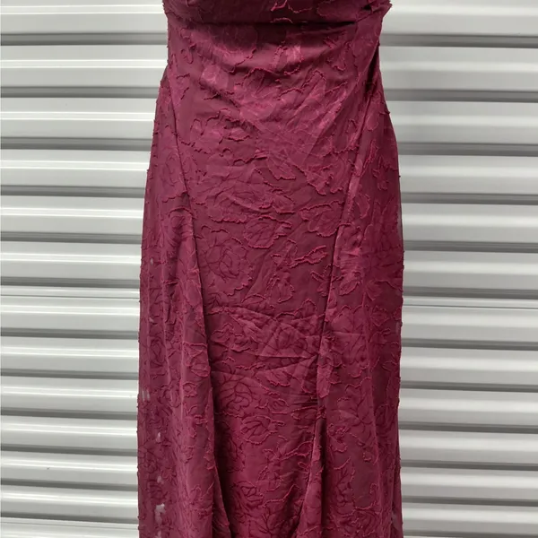 AU D'AMOUR Womens Dress Size Small Burgundy Midi Open Back Cocktail Party - Image 9