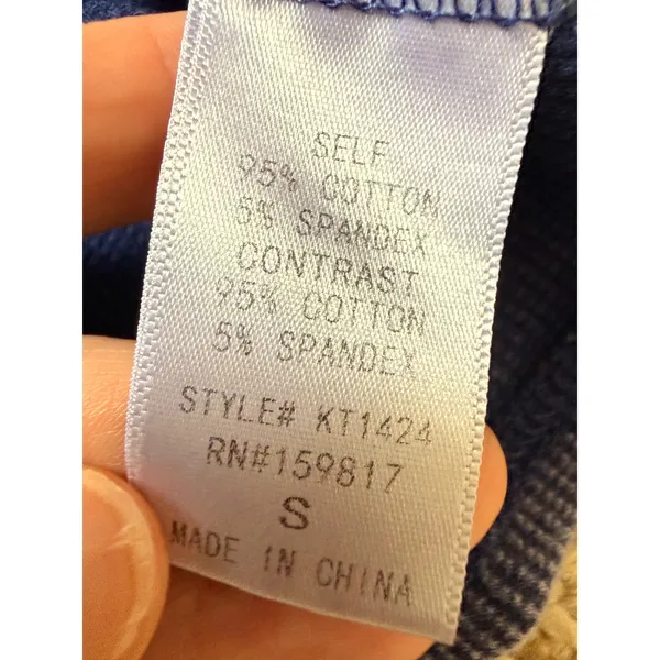 NWT Altar'd State Cropped Mineral Wash Indigo Ribbed Peplum Top S Cottagecore - Image 7