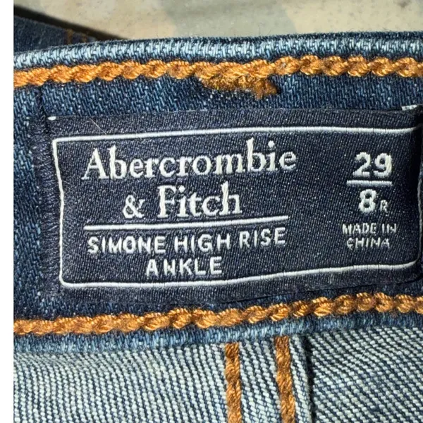 Abercrombie & Fitch Simone High Rise Ankle Skinny Jeans Blue Distressed Size‎ 8R - Image 4