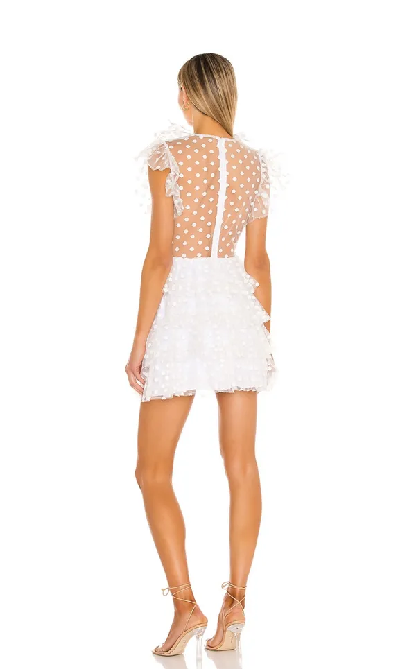 Majorelle Janey Mini Dress in White - Image 3