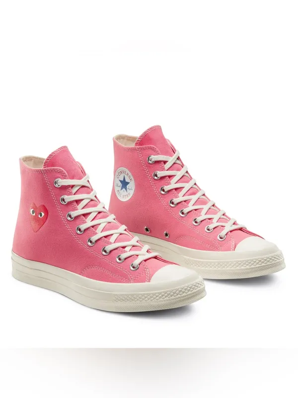 NWT Converse X Comme des Garcons 70 High-Top Sneakers Pink Size 7 - Image 3