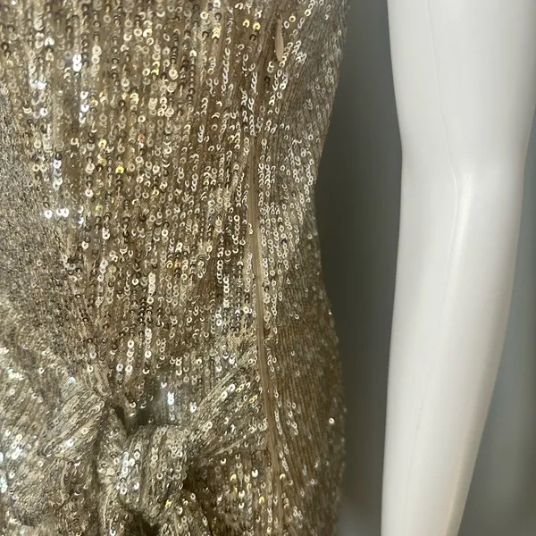 Gianni Bini Metallic Silver One-Shoulder Dress 12 - Image 4