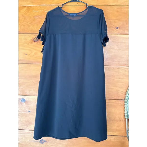 Lulus Iced Latte Black Shift Dress Little Black Dress LBD Party Size L - Image 5