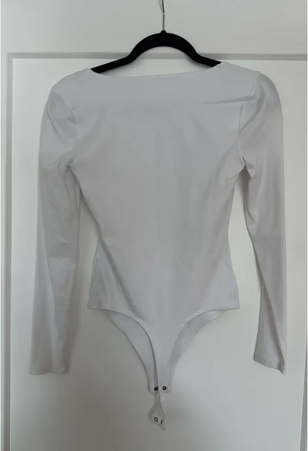 Abercrombie Square Neck Long Sleeve Bodysuit White - Image 2