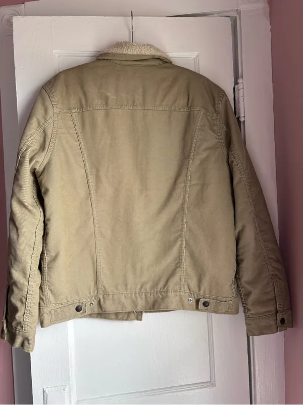 Levi’s Corduroy Sherpa Trucker Jacket Tan Beige L - Image 8