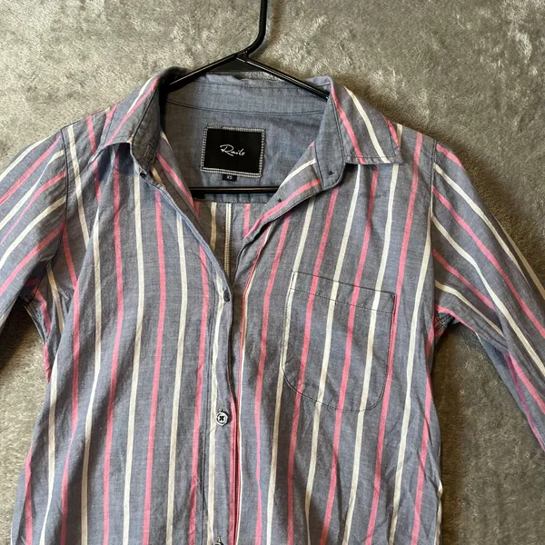 Rails Women’s Striped Button Down Shirt Size XS Blue & Pink‎ - Image 2
