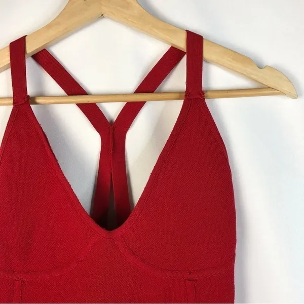 Zara Knit Red V-Neck Bandage Fitted‎ Tank Top S - Image 3