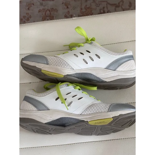 Vionic Venture Walking Shoes Womens 8 White Silver Lime Green Orthotic Sneakers - Image 4
