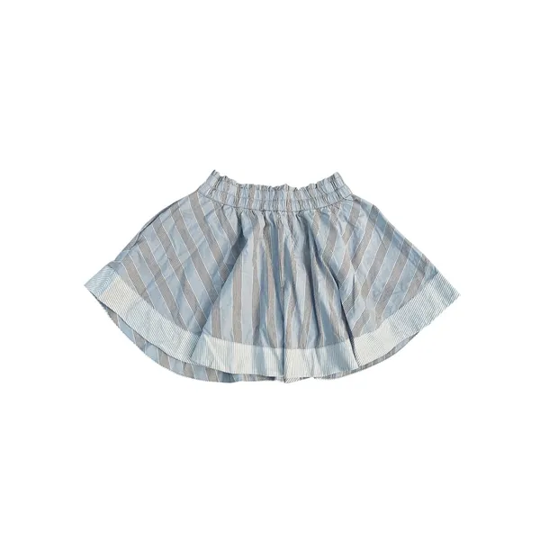 Aerie Blue White Striped Skort Elastic Waist Drawstring Cotton Mini Skirt XS - Image 2