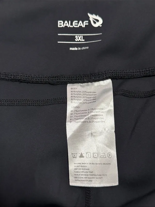 Baleaf Black Cycling Tights with Side Pockets - Image 3