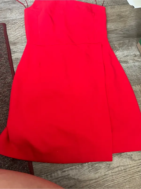 French connection Red One-Shoulder Spaghetti Strap Dress - Image 8