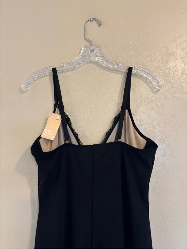 NWT Popilush Shapewear Lace Deep V-Neck Sculpting Wide Leg Jumpsuit sz L - Image 4