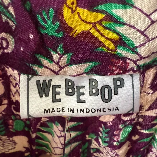 We Be Bop Purple Monkey Print Overalls Romper OSFM Size M - Image 8