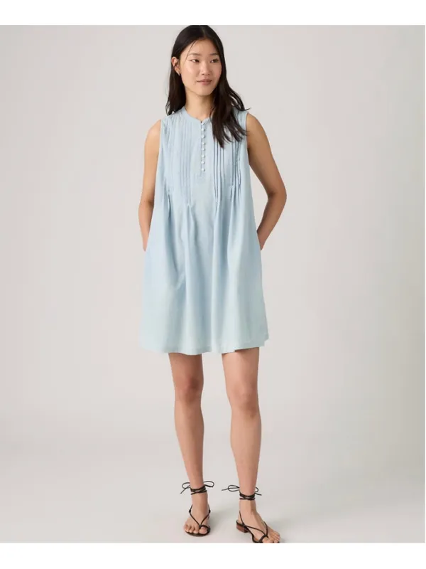 Levi's Sleeveless Linen Marianne Dress Women's Size S Light Blue - Image 4