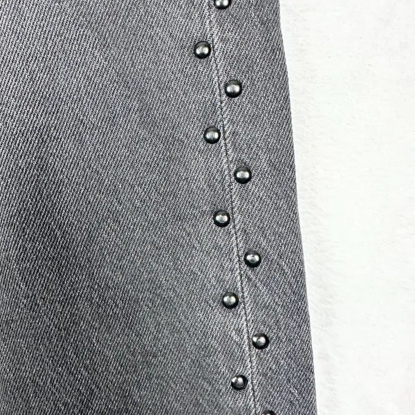 American Eagle Ex Boyfriend Jean Low Rise Stretch Size 8 Long NWT Studded Black - Image 4
