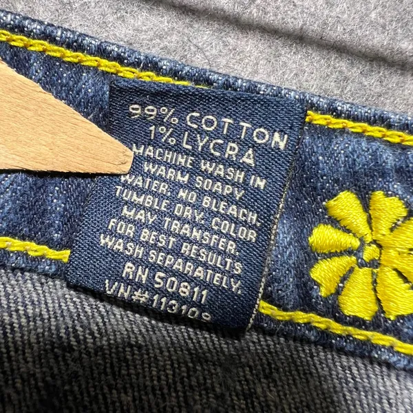 Daisy Anchor Blue‎ Bootcut Jeans Size 15 Y2K Low Rise Stretch Denim - Image 7