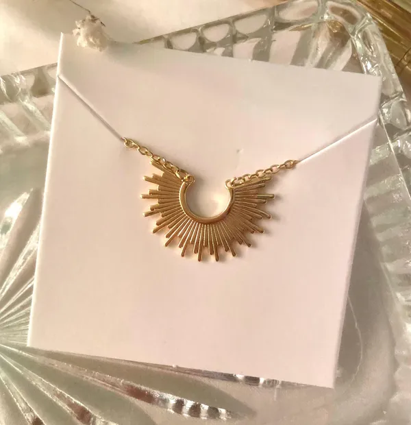 Gold Half Sun Necklace - Image 2