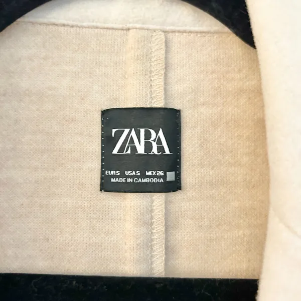 Zara Cream Lapel Open Front Trench Coat Size S - Image 8