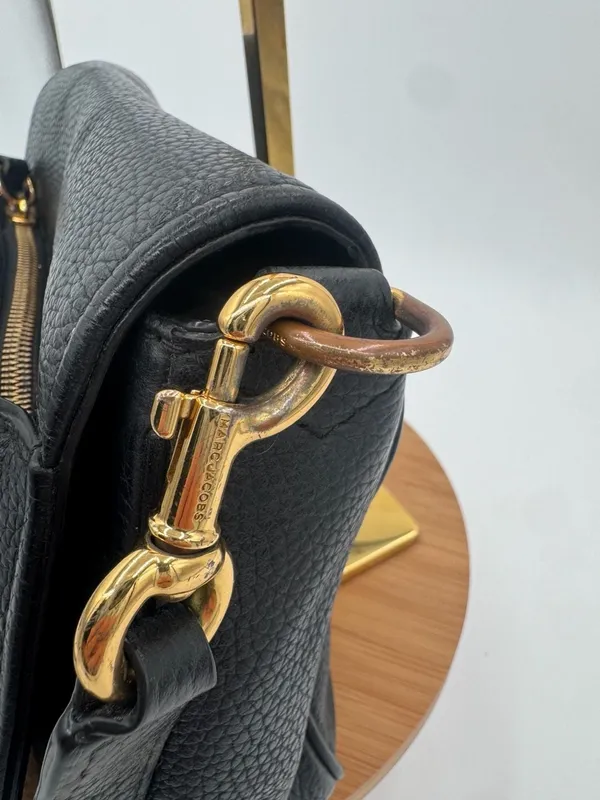 Marc Jacobs Empire City Mini Messenger Black Pebbled Leather Crossbody Bag - Image 4