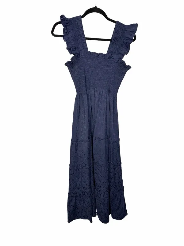 ✨🌙💙 Hill House Home The Nap Dress™ Smocked Ruffle Maxi‎ Dress Size L 🤍🌿 - Image 2