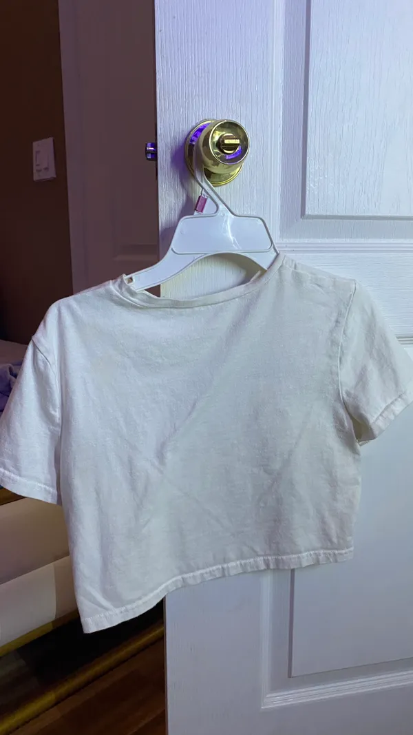 Short Sleeve Crop Top White - Image 2