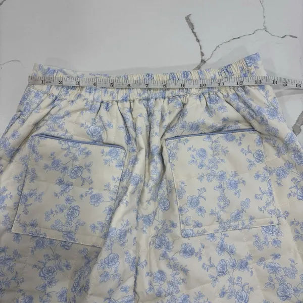 Yllw The Label Shorts Womens Size Medium Iris Quilted Shorts Blue Toile NEW - Image 6