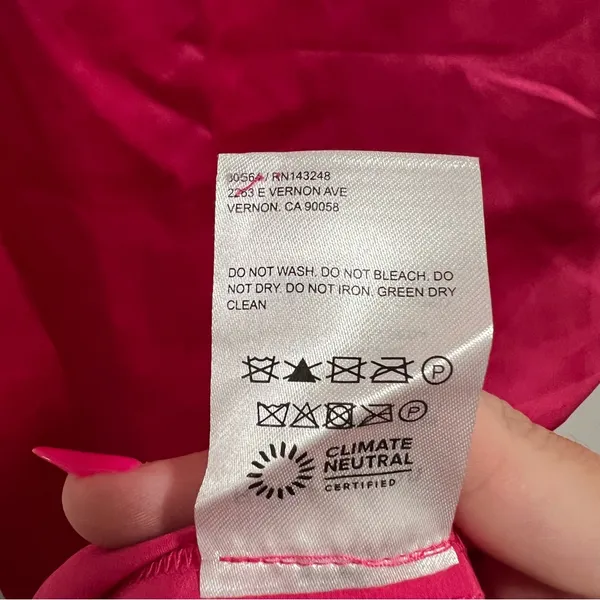 NEW NWT Reformation Marguerite 100% Silk Midi Dress In Flambe Bright Pink - Image 13