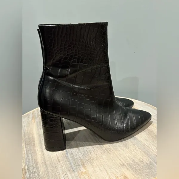 Nasty Gal Croc Embossed Block Heel Meadow 2 Ankle Boots Size 8 - Image 8