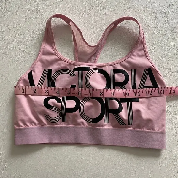 Victoria Sport Pink Logo Sports Bra Large Padded Racerback Athletic Workout Bra - Image 4