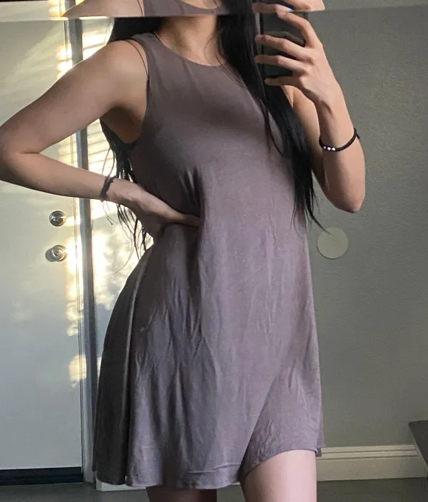Socialite Dress Up Taupe Mini Dress - Image 4