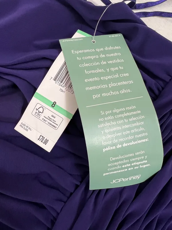 Jones Wear Halter V-Neck Midi Dress in Deep Purple size 8 - Image 7