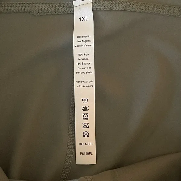 Rae Mode 1XL Olive Green High-Waisted Stretch Leggings Yoga Lounge Pant - Image 4
