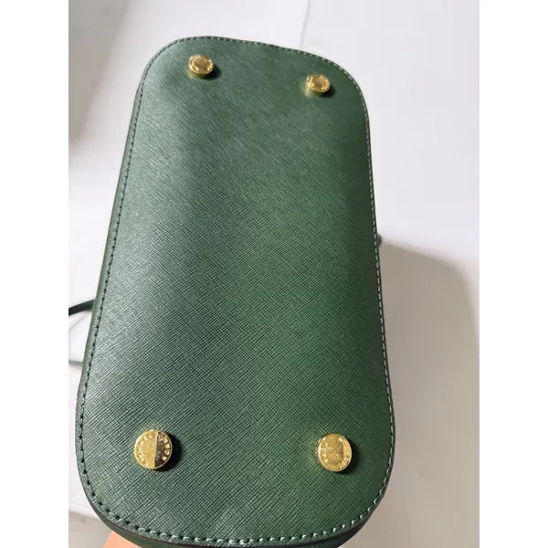 Michael Kors Voyager Medium Top Zip Tote Dark Green Saffiano Leather Handbag - Image 10