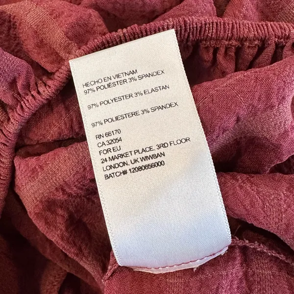 Urban Outfitters maroon grid off the shoulder ruffle coquette top - Image 5