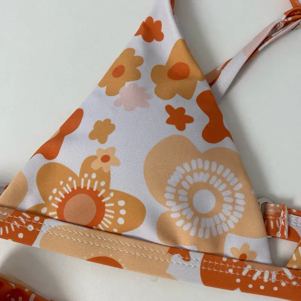 Aurelle Swim X McCall Mitchell White and Orange Floral Bikini - Image 10
