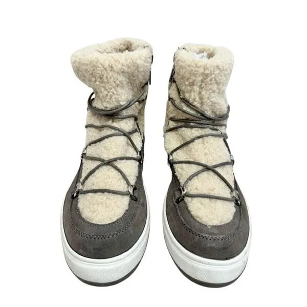 Blondo Waterproof Grey Suede Faux Fur Winter Boots Size 9.5M‎ - Image 3
