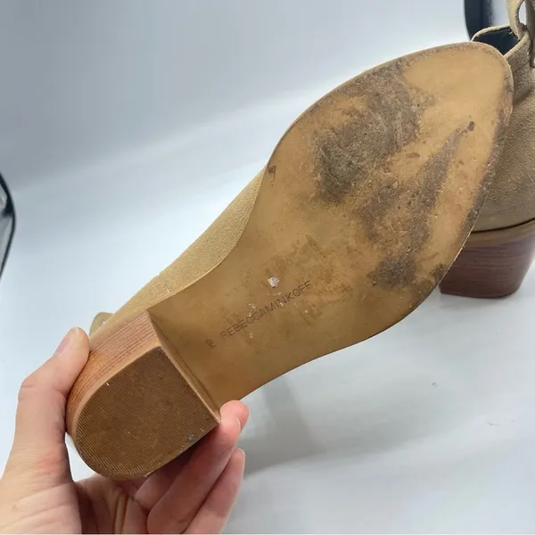 Rebecca Minkoff Tan Suede Leather Studded D’orsay Ankle Boots Womens 6 Booties - Image 13