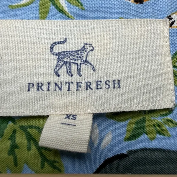Printfresh Must Love Cats Pajama Set XS Blue Organic Cotton Top & Crop Pants NWT - Image 12