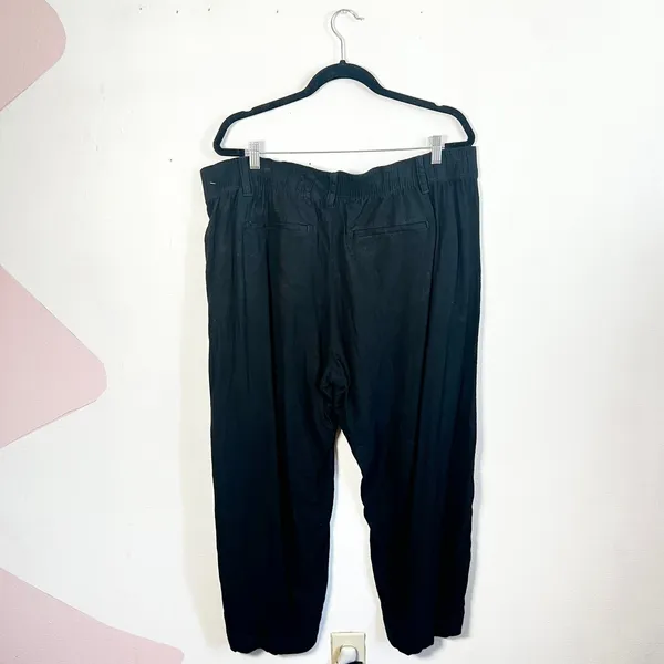 Gap Women's XL Mid-Rise Barrel Pants Black Minimalist Coastal Vacation‎ - Image 2
