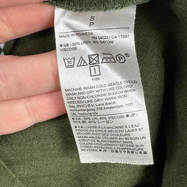 Banana Republic Linen Blend Utility Romper Long Sleeve Army Olive Green‎ Size S - Image 4