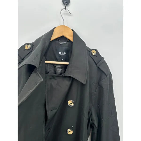 Orolay Womens Double-Breasted Trench Coat Size XL Black Belted Casual Outdoors‎ - Image 9