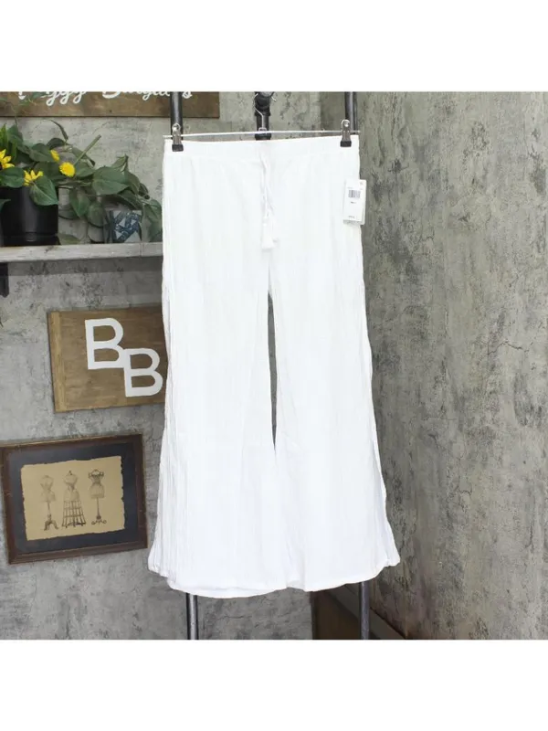 NWT J. Valdi Womens Cancun Wide-Leg Swim Cover Up Pants J23765 White S - Image 3