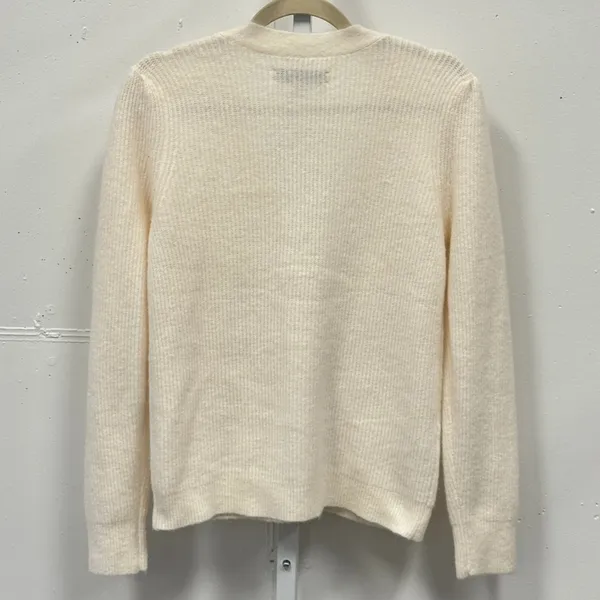 NWT LOFT Rhinestone Buttons Relaxed Fit‎ Knit Cardigan Sweater Small White - Image 2
